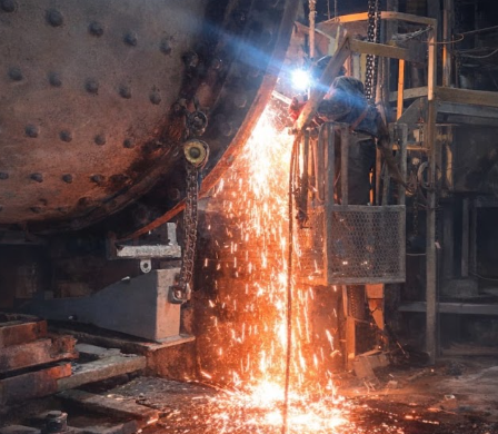 Reparación en testero de molino de bolas de cemento